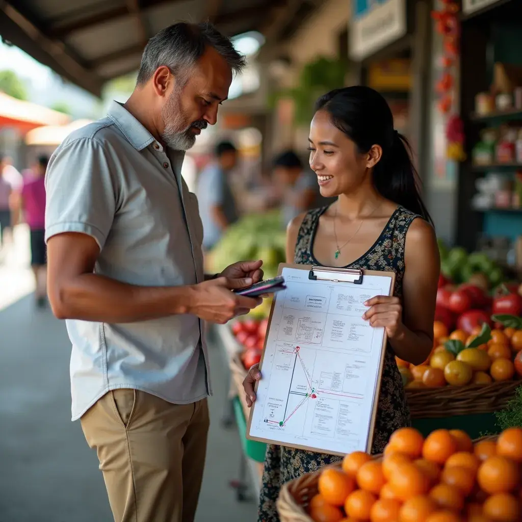 A professional consultant analyzing data on a laptop in an office setting.